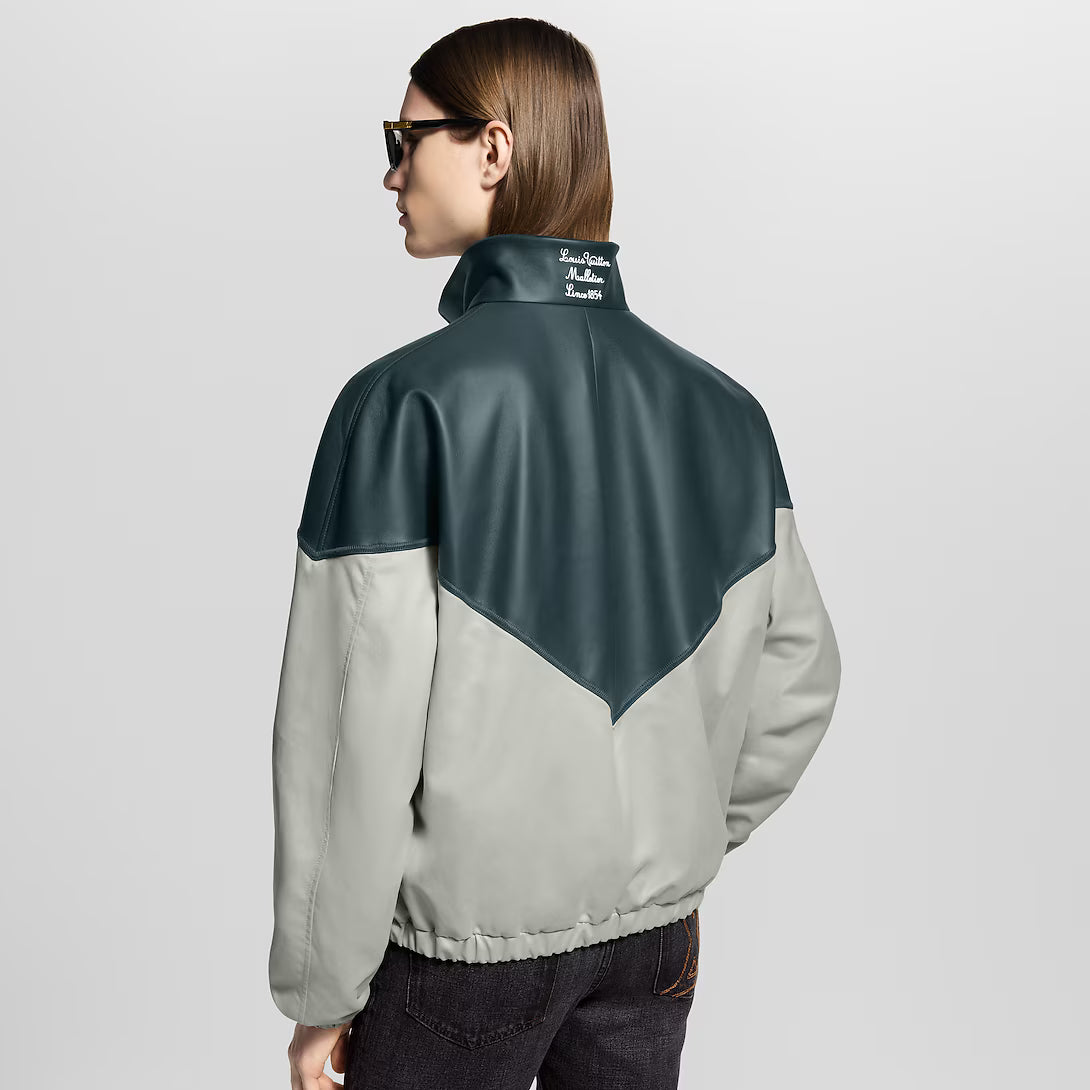 LV™ Hybrid Leather & Nylon Color-Block Jacket