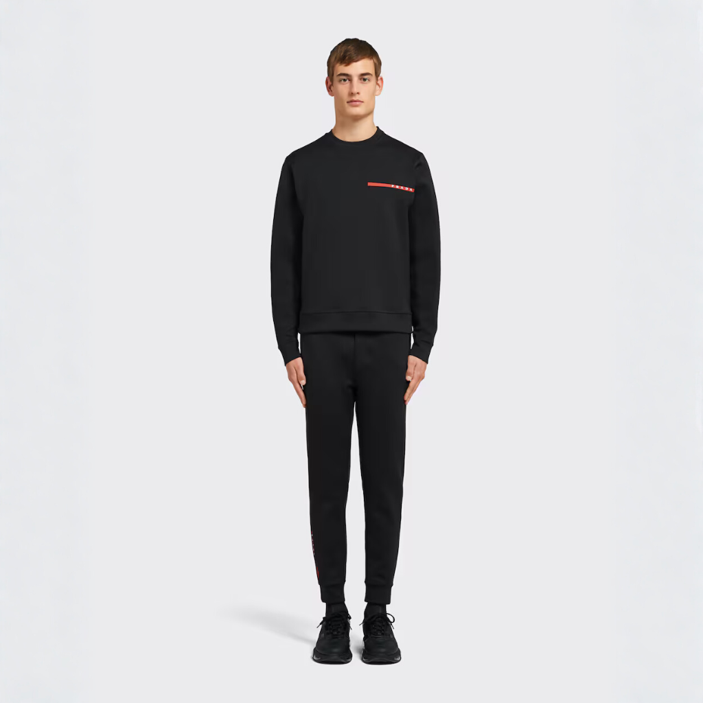 Technical 'Double Tec' Jersey Crewneck Sweater