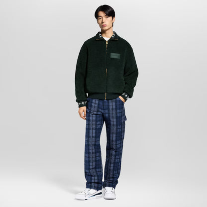 LV™ Textured Fleece Jacket with Leather Patch